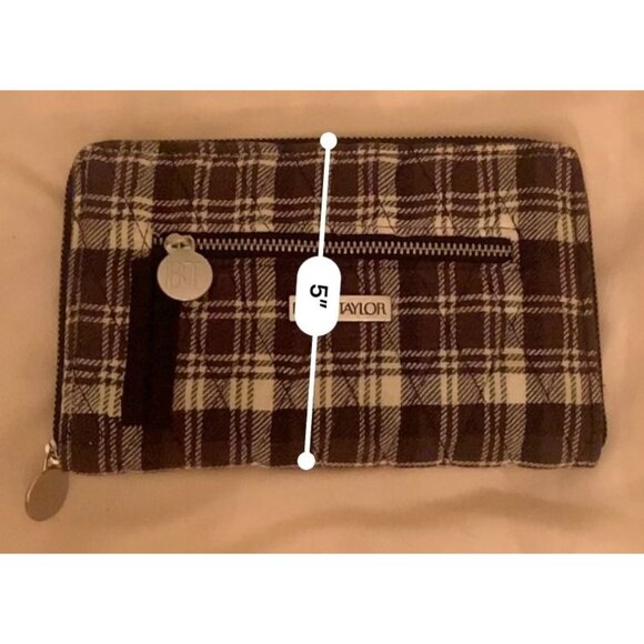Bella Taylor Plaid Quilted Wallet & Card Case With Zipper Closure - Picture 7 of 10